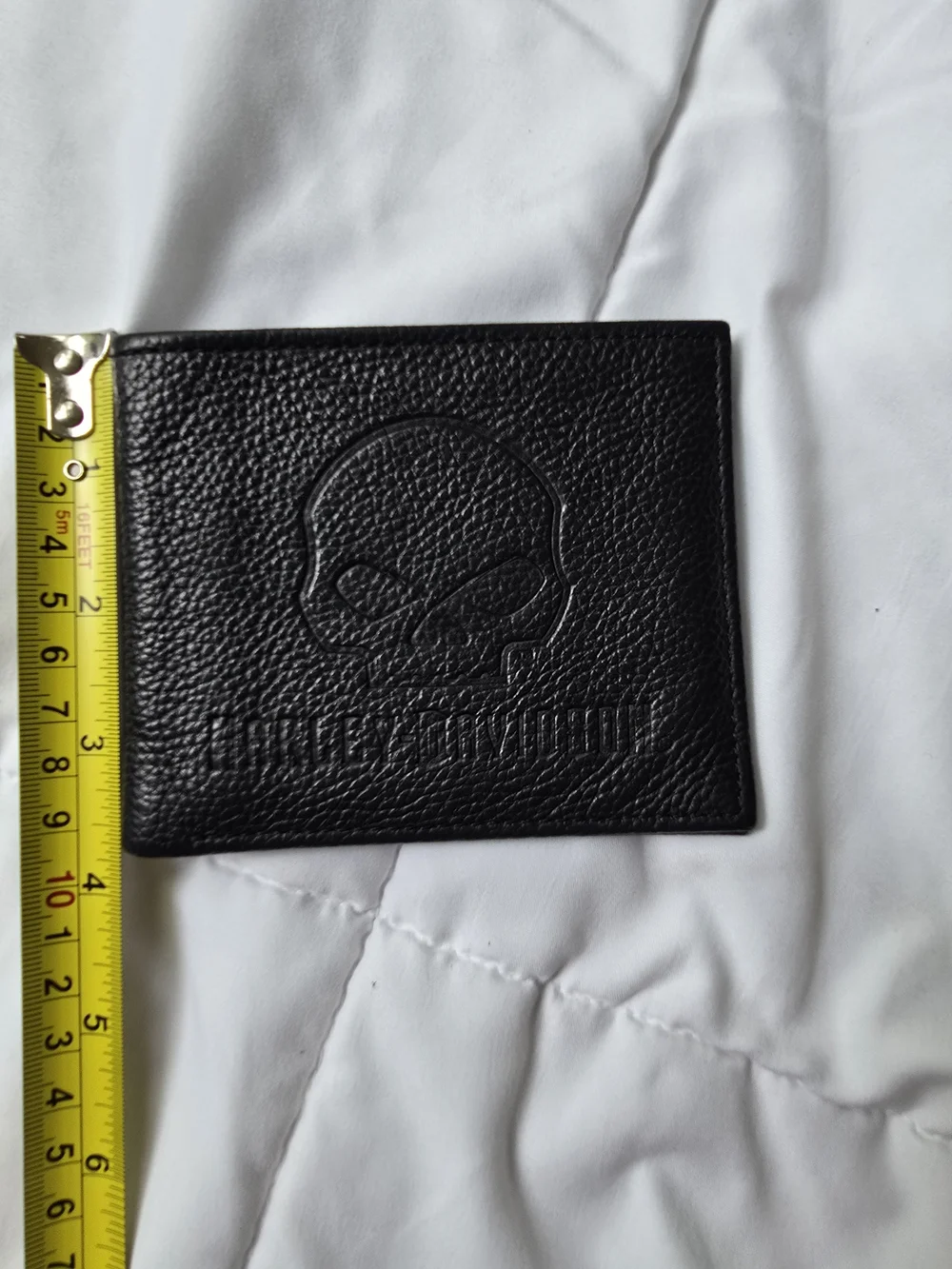Harley Davidson Black Skull Leather Bifold Wallet